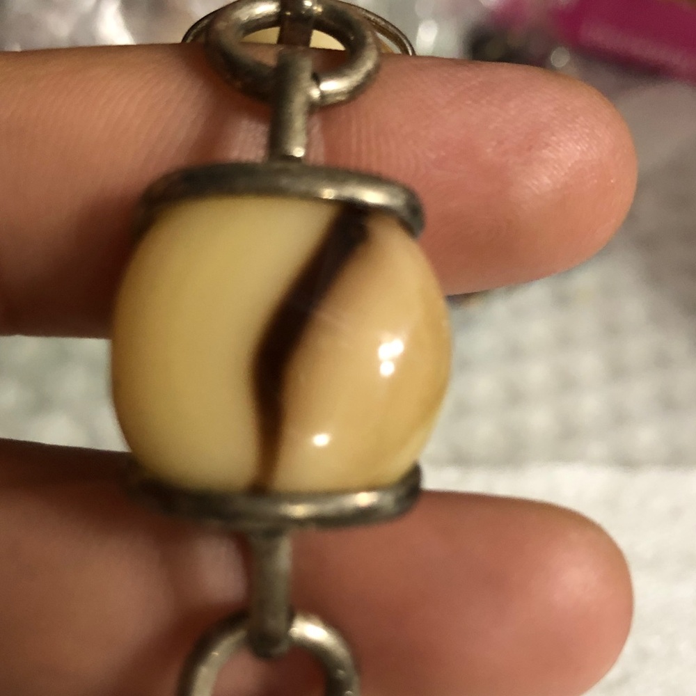 Chic Cream and Brown Beaded Bracelet - Picture 6 of 8